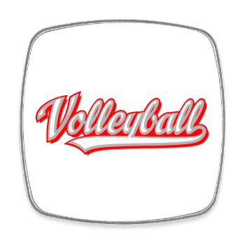 Volley-ball - Magnet carré - blanc - Devant