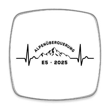 Alpenüberquerung Alpen Überquerung E5 Wandern - Viereckiger Kühlschrankmagnet - Weiß - Vorne