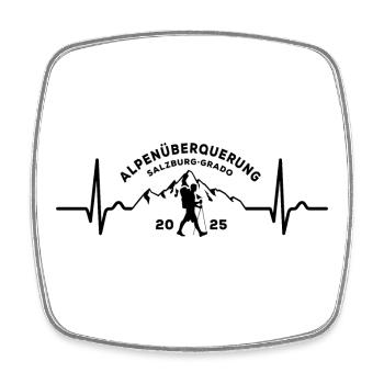 Alpenüberquerung Alpen 2025 Salzburg Grado Wandern - Viereckiger Kühlschrankmagnet - Weiß - Vorne