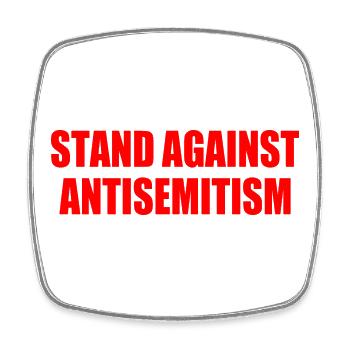stand against antisemitism - Viereckiger Kühlschrankmagnet - Weiß - Vorne
