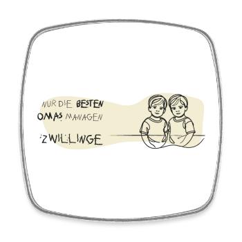 zwillinge oma geschenk bub twin boys beste oma - Viereckiger Kühlschrankmagnet - Weiß - Vorne