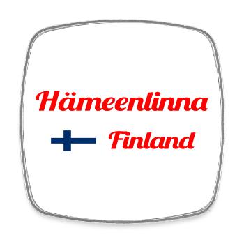 Hämeenlinna Finnland - Stylische Drucke - Viereckiger Kühlschrankmagnet - Weiß - Vorne