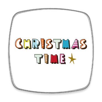 Christmas Time - Viereckiger Kühlschrankmagnet - Weiß - Vorne