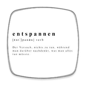 Entspannen - Verb - Definition - Viereckiger Kühlschrankmagnet - Weiß - Vorne