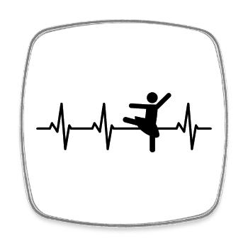 Ballet Stick Figure Ligne d’impulsion - Magnet carré - blanc - Devant