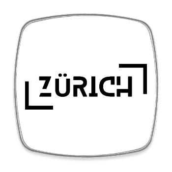 Zurich - Magnet carré - blanc - Devant