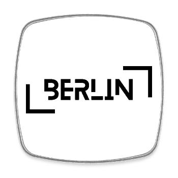 Berlin - Viereckiger Kühlschrankmagnet - Weiß - Vorne