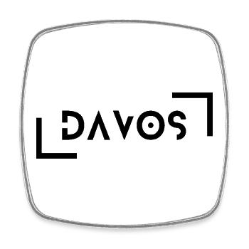 Davos - Viereckiger Kühlschrankmagnet - Weiß - Vorne