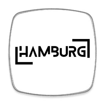 Hamburg - Viereckiger Kühlschrankmagnet - Weiß - Vorne