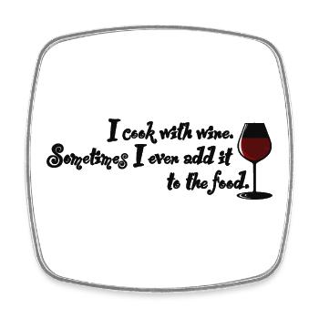 I cook with wine - saying for wine lovers - Square fridge magnet - white - Front