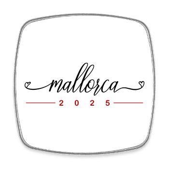Mallorca 2025 - Viereckiger Kühlschrankmagnet - Weiß - Vorne