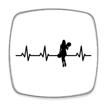 Cheerleader Heart Line - Square fridge magnet - white - Front