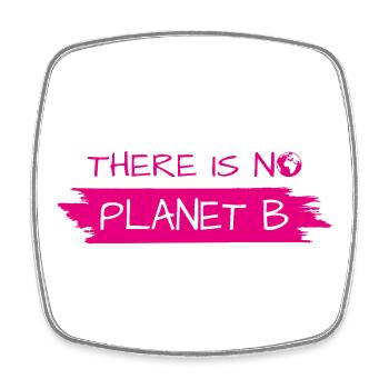 Kein Planet B Pinselstrich-Aufdruck - Viereckiger Kühlschrankmagnet - Weiß - Vorne