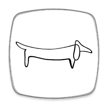 dog - Square fridge magnet - white - Front