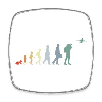 Airplane Observer Evolution - Square fridge magnet - white - Front