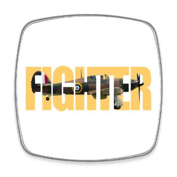 Fighter Hurricane - Square fridge magnet - white - Front