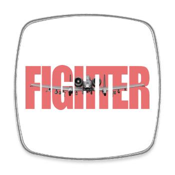 Fighter A-10 Thunderbolt II - Square fridge magnet - white - Front