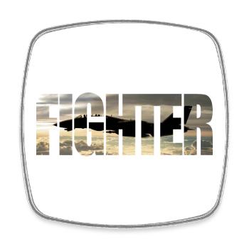 Fighter F-14 Tomcat - Square fridge magnet - white - Front