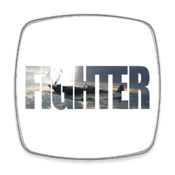 Fighter Spitfire - Square fridge magnet - white - Front
