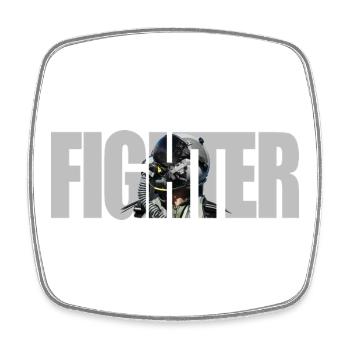 Fighter - Square fridge magnet - white - Front