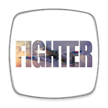 Fighter Spitfire - Square fridge magnet - white - Front