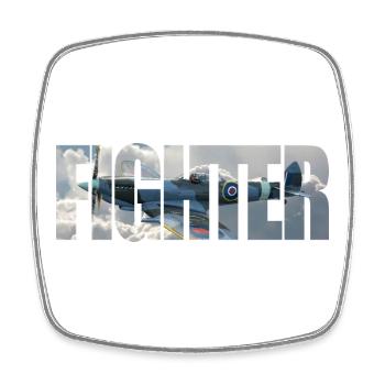 Fighter Spitfire - Square fridge magnet - white - Front