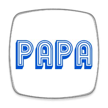 DAD. FATHER'S DAY. HAPPY FATHER'S DAY. HAPPY BIRTHDAY. - Square fridge magnet - white - Front