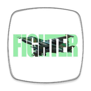 Fighter Su-25 - Viereckiger Kühlschrankmagnet - Weiß - Vorne