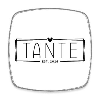 Tante Est. 2026 - Viereckiger Kühlschrankmagnet - Weiß - Vorne