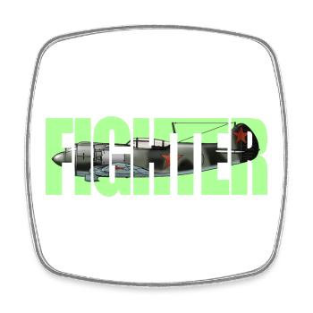 Fighter La-5 - Square fridge magnet - white - Front