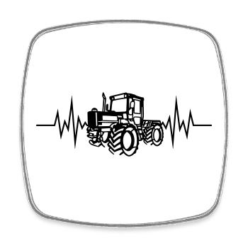 MB Trac 01 Herzfrq - Viereckiger Kühlschrankmagnet - Weiß - Vorne