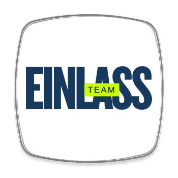 EINLASS Team - Personal - ORGA - Mitarbeiter Crew - Viereckiger Kühlschrankmagnet - Weiß - Vorne