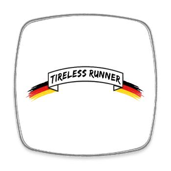 Coureur infatigable | Bannière allemande - Magnet carré - blanc - Devant