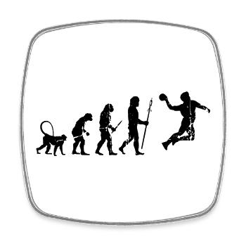 Funny handball player Evolution - Square fridge magnet - white - Front