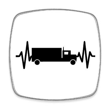 Battement de cœur du camionneur - Magnet carré - blanc - Devant