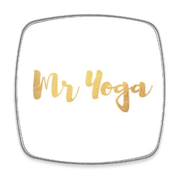 Mr. Yoga Partnerlook Gold exklusiv Paar Mann Herr - Viereckiger Kühlschrankmagnet - Weiß - Vorne