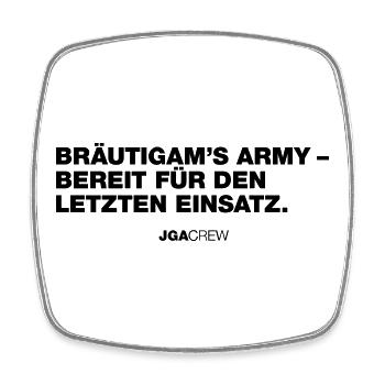 Bräutigams Army (JGA - Jungesellenabschied) - Viereckiger Kühlschrankmagnet - Weiß - Vorne