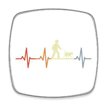 Hundehalter Herzschlag - Viereckiger Kühlschrankmagnet - Weiß - Vorne