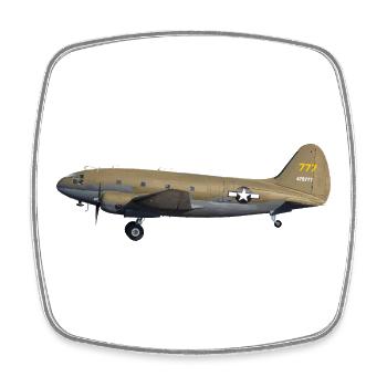 C-46 - Viereckiger Kühlschrankmagnet - Weiß - Vorne