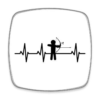 Archery Heart Line - Square fridge magnet - white - Front