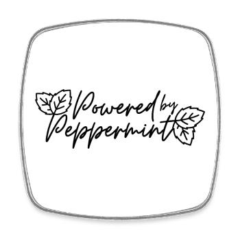 Propulsé par la menthe poivrée - Magnet carré - blanc - Devant