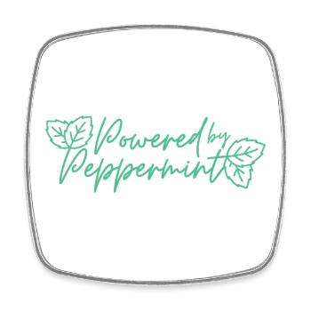 Powered by PepperMINT - Viereckiger Kühlschrankmagnet - Weiß - Vorne