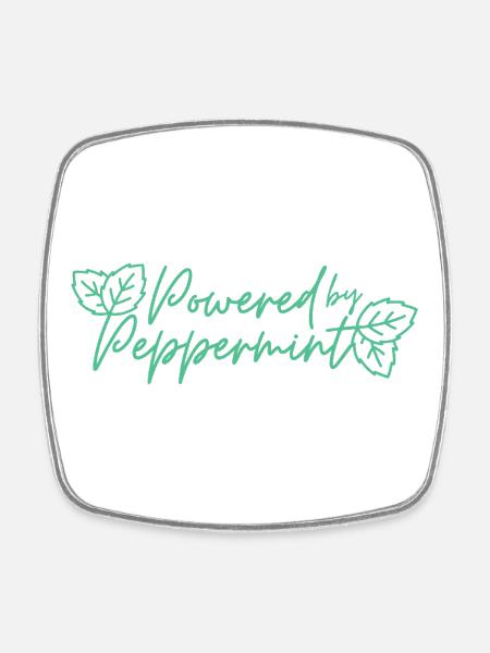 Powered by PepperMINT - Viereckiger Kühlschrankmagnet - Weiß