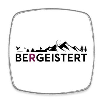 Bergeistert Motiv, Geschenk für Wanderer, Berge - Viereckiger Kühlschrankmagnet - Weiß - Vorne