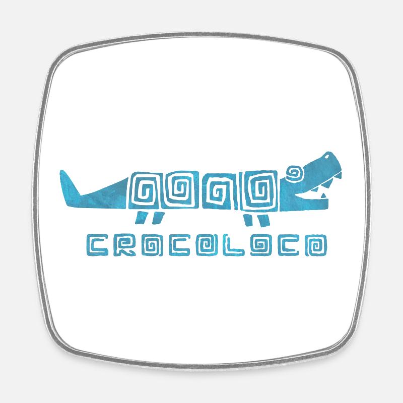 Crocoloco - Magnet carré - blanc