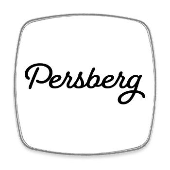 Persberg noir - Magnet carré - blanc - Devant