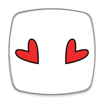 Red Minimalist Childish Heart - Square fridge magnet - white - Front