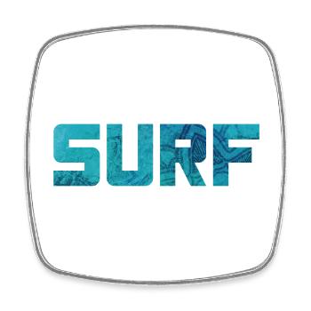 Surfing Surfer Vacation Hawaii Pattern Hobby Sea Fun - Square fridge magnet - white - Front