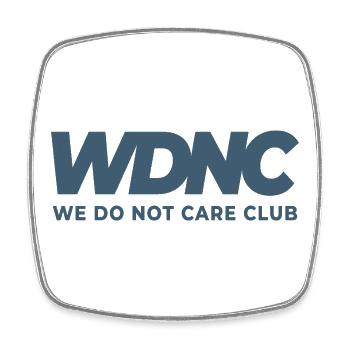 WDNC - We do not care Club - Square fridge magnet - white - Front
