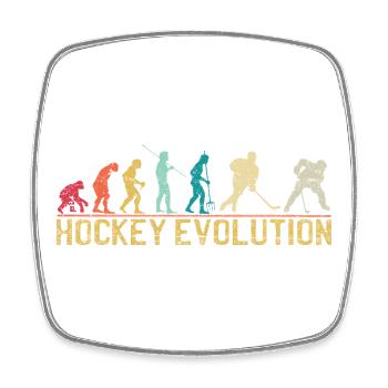 Hockey Evolution Silhouette Design - Viereckiger Kühlschrankmagnet - Weiß - Vorne